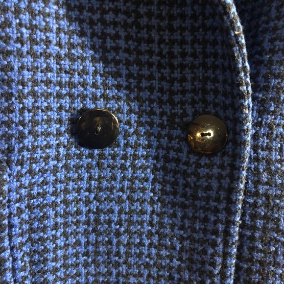 Vintage 1960s Rothschild Wool Women's Coat royal blue/black checkered USA made - Picture 9 of 14